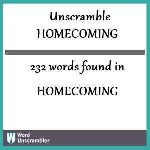 unscramble letters|53x homecoming unscramble letters.